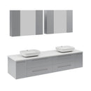 Lucera 72" Wall Mounted Double Basin Vanity Set with Cabinet, Quartz Vanity Top, and Medicine Cabinet - image 5