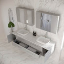 Lucera 72" Wall Mounted Double Basin Vanity Set with Cabinet, Quartz Vanity Top, and Medicine Cabinet - image 6