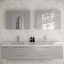 Lucera 72" Wall Mounted Double Basin Vanity Set with Cabinet, Quartz Vanity Top, and Medicine Cabinets - image 1