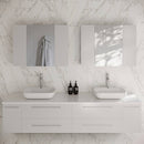 Lucera 72" Wall Mounted Double Basin Vanity Set with Cabinet, Quartz Vanity Top, and Medicine Cabinet - image 1