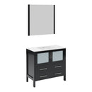 Torino 36" Free Standing Single Basin Vanity Set with Cabinet, Ceramic Vanity Top, and Framed Mirror - image 3