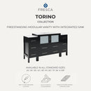 Torino 36" Free Standing Single Basin Vanity Set with Cabinet, Ceramic Vanity Top, and Framed Mirror - image 7
