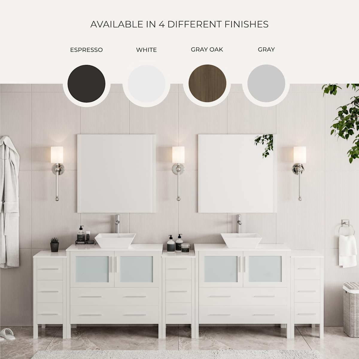 Torino 36" Free Standing Single Basin Vanity Set with Cabinet, Ceramic Vanity Top, and Framed Mirror - image 8