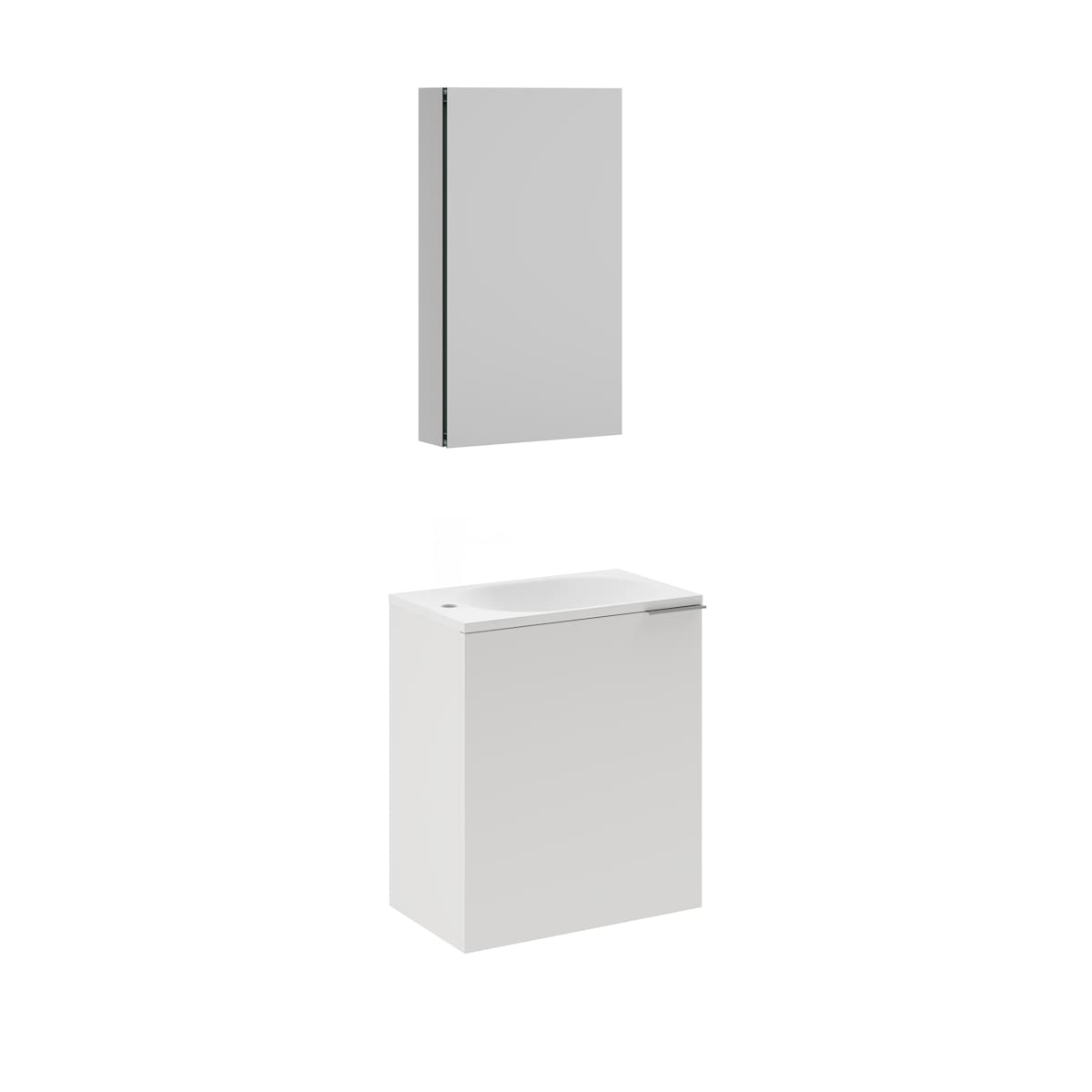 Valencia 20" Wall Mounted Single Basin Vanity Set with Cabinet, Acrylic Vanity Top, and Medicine Cabinet