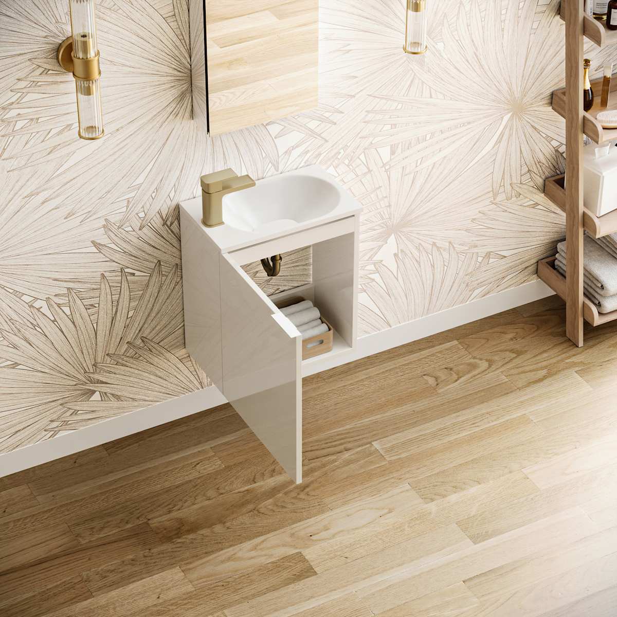 Valencia 20" Wall Mounted Single Basin Vanity Set with Cabinet, Acrylic Vanity Top, and Medicine Cabinet