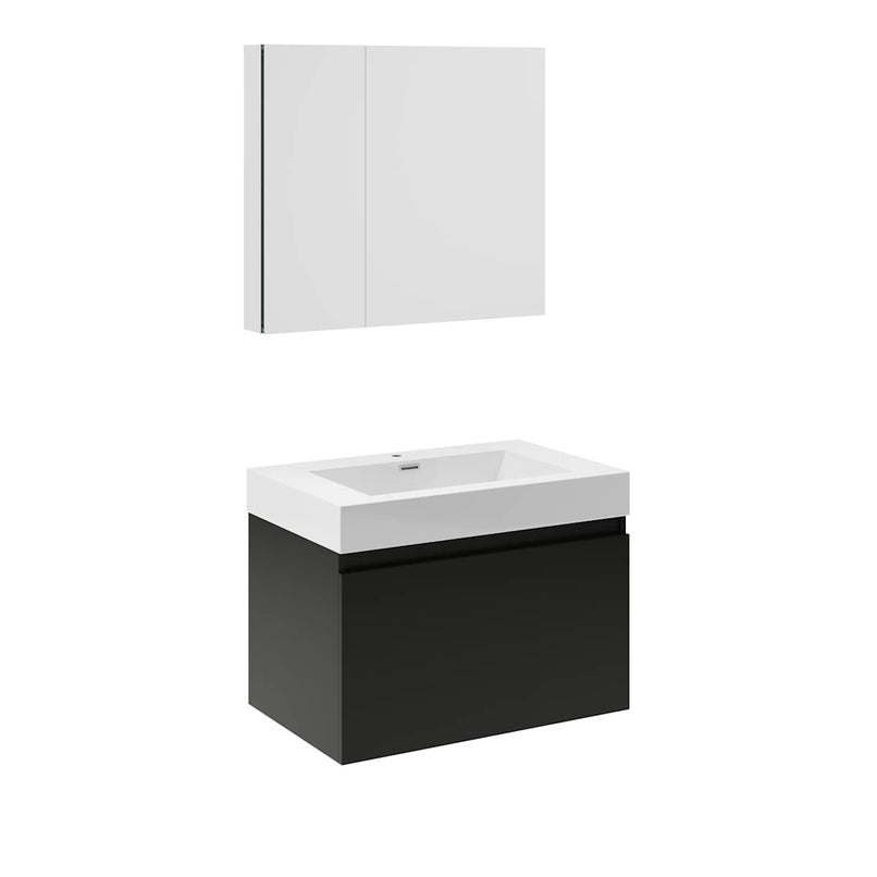 Mezzo 30" Wall Mounted Single Basin Vanity Set with Cabinet, Acrylic Vanity Top, and Medicine Cabinet - image 2
