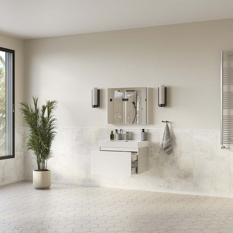 Mezzo 30" Wall Mounted Single Basin Vanity Set with Cabinet, Acrylic Vanity Top, and Medicine Cabinet - image 13