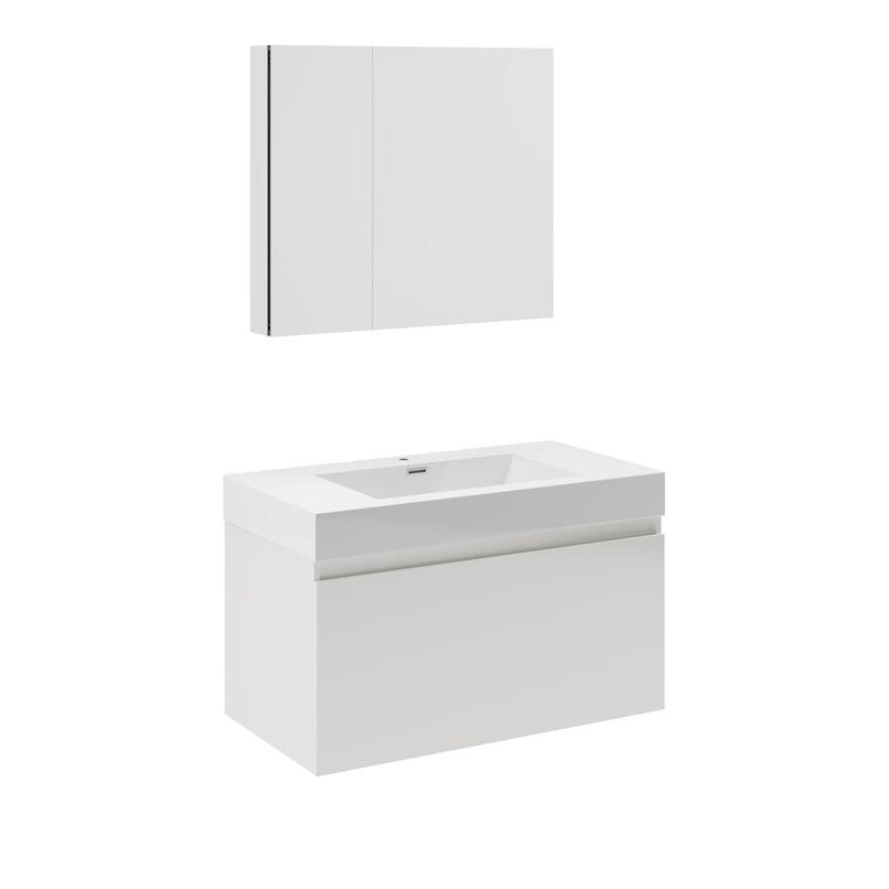 Mezzo 36" Wall Mounted Single Basin Vanity Set with Cabinet, Acrylic Vanity Top, and Medicine Cabinet - image 2