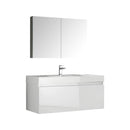 Mezzo 48" Wall Mounted Single Basin Vanity Set with Cabinet, Acrylic Vanity Top, and Medicine Cabinet - image 1