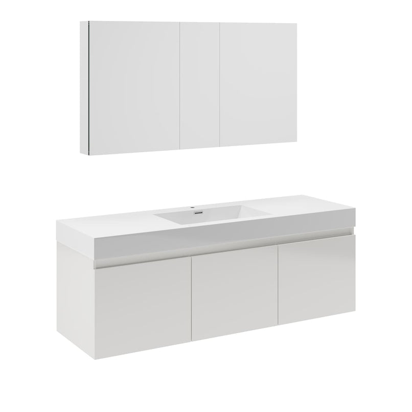 Mezzo 60" Wall Mounted Single Basin Vanity Set with Cabinet, Acrylic Vanity Top, and Medicine Cabinet - image 14