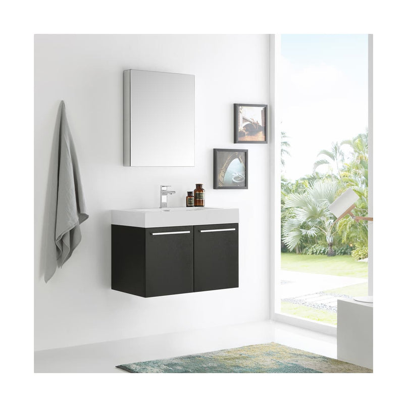 Vista 30" Wall Mounted Single Basin Vanity Set with Cabinet, Acrylic Vanity Top, and Medicine Cabinet - image 24