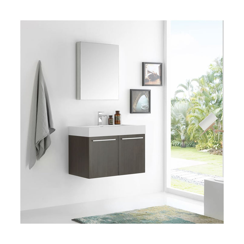 Vista 30" Wall Mounted Single Basin Vanity Set with Cabinet, Acrylic Vanity Top, and Medicine Cabinet - image 19