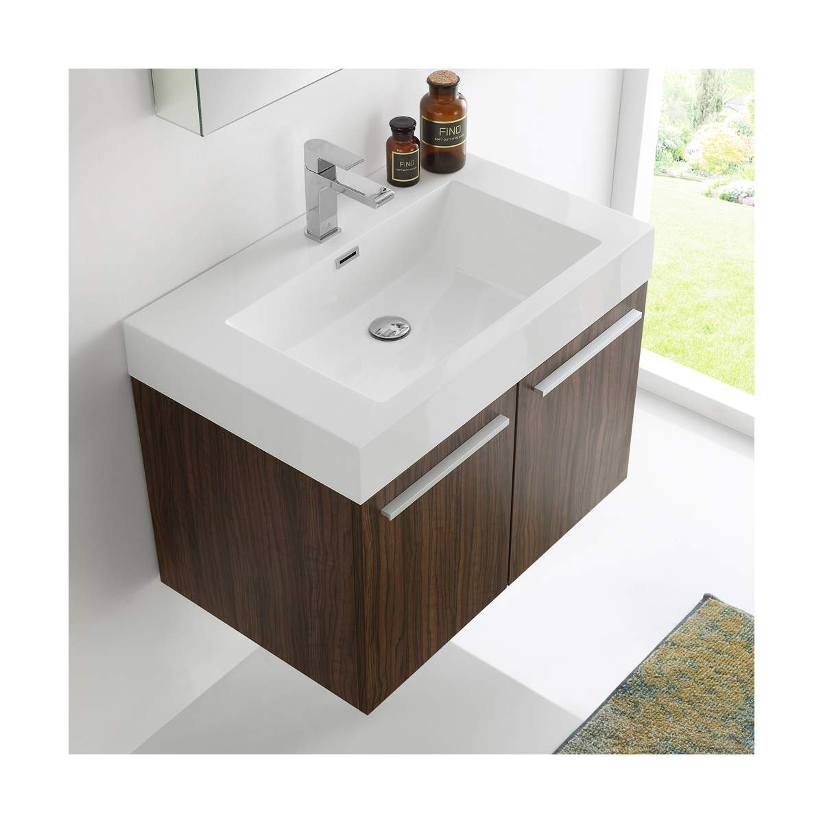 Vista 30" Wall Mounted Single Basin Vanity Set with Cabinet, Acrylic Vanity Top, and Medicine Cabinet