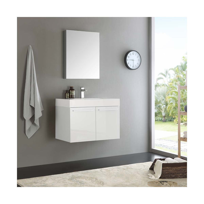 Vista 30" Wall Mounted Single Basin Vanity Set with Cabinet, Acrylic Vanity Top, and Medicine Cabinet - image 4