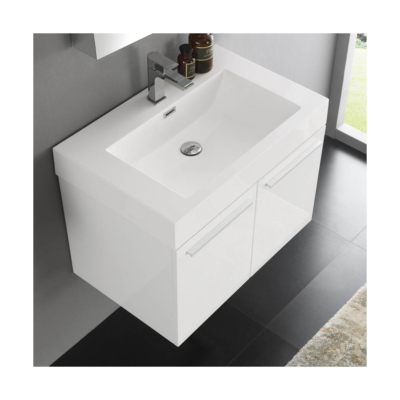 Vista 30" Wall Mounted Single Basin Vanity Set with Cabinet, Acrylic Vanity Top, and Medicine Cabinet - image 3