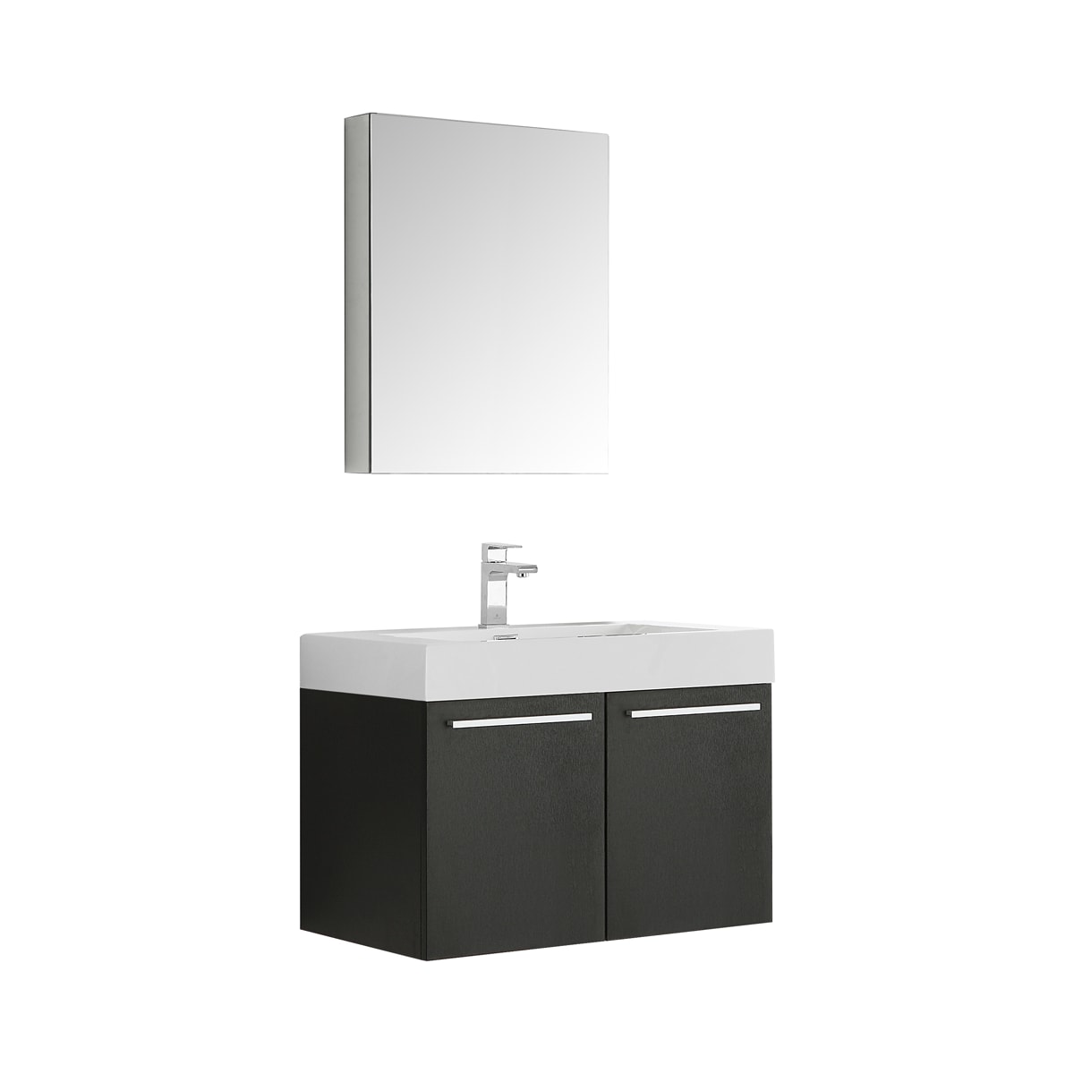 Vista 30" Wall Mounted Single Basin Vanity Set with Cabinet, Acrylic Vanity Top, and Medicine Cabinet