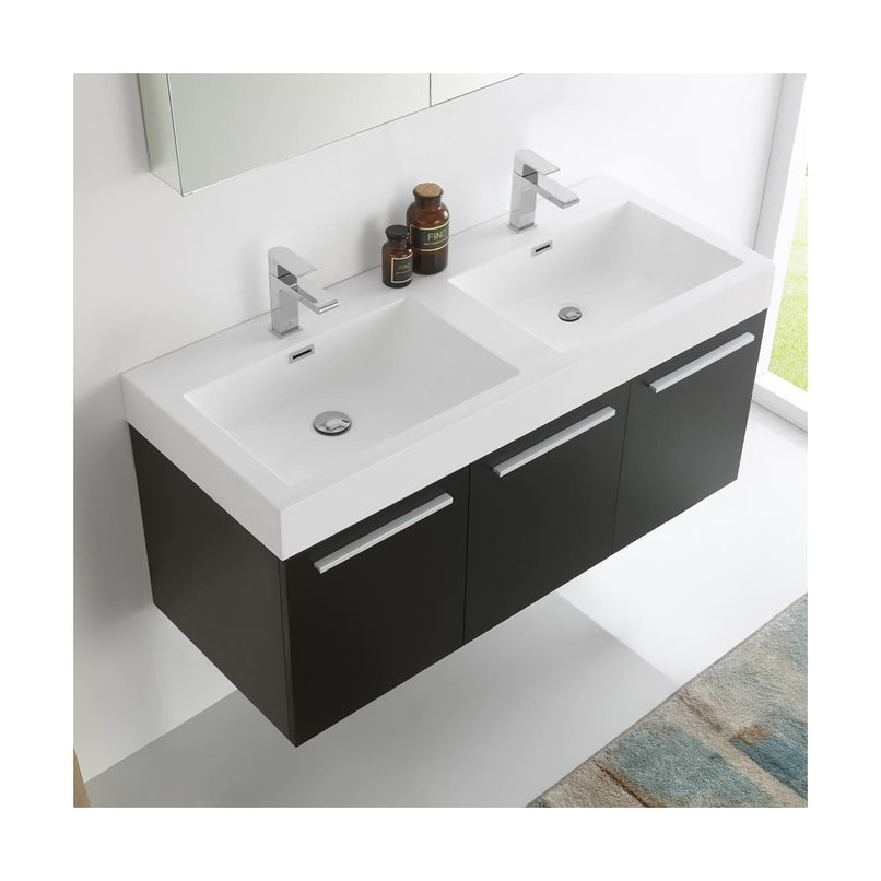 Vista 48" Wall Mounted Double Basin Vanity Set with Cabinet, Acrylic Vanity Top, and Medicine Cabinet - image 16