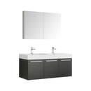 Vista 48" Wall Mounted Double Basin Vanity Set with Cabinet, Acrylic Vanity Top, and Medicine Cabinet - image 1