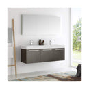 Vista 59" Wall Mounted Double Basin Vanity Set with Cabinet, Acrylic Vanity Top, and Medicine Cabinet - image 13