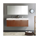 Vista 59" Wall Mounted Double Basin Vanity Set with Cabinet, Acrylic Vanity Top, and Medicine Cabinet - image 8