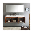 Vista 59" Wall Mounted Double Basin Vanity Set with Cabinet, Acrylic Vanity Top, and Medicine Cabinet - image 7