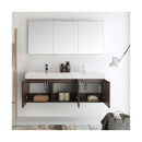 Vista 59" Wall Mounted Double Basin Vanity Set with Cabinet, Acrylic Vanity Top, and Medicine Cabinet - image 3