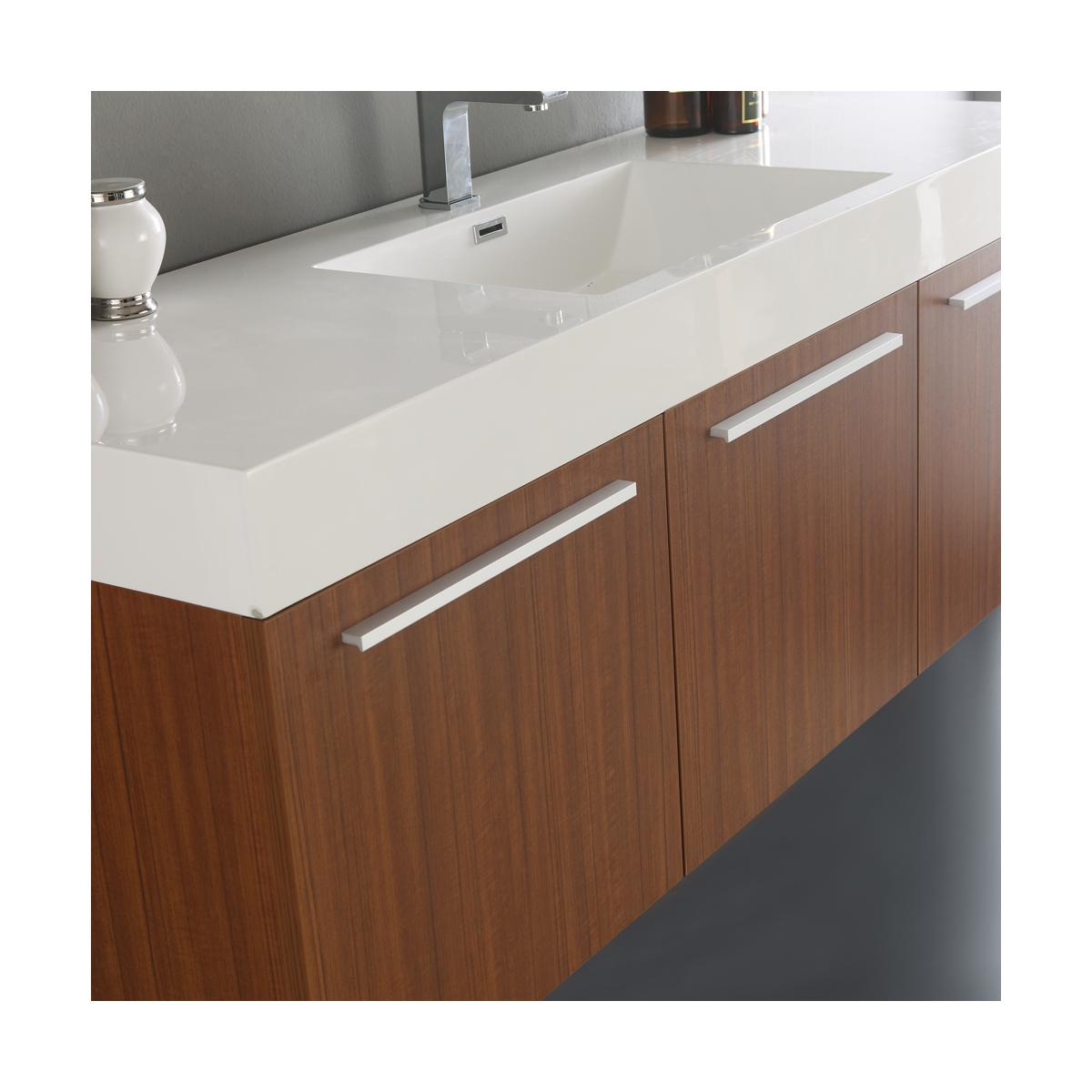 Vista 59" Wall Mounted Single Basin Vanity Set with Cabinet, Acrylic Vanity Top, and Medicine Cabinet