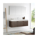 Vista 59" Wall Mounted Single Basin Vanity Set with Cabinet, Acrylic Vanity Top, and Medicine Cabinet - image 6