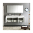 Vista 59" Wall Mounted Single Basin Vanity Set with Cabinet, Acrylic Vanity Top, and Medicine Cabinet - image 4