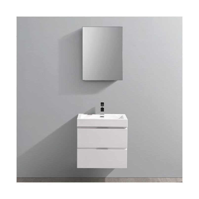 Valencia 24" Wall Mounted Single Basin Vanity Set with Cabinet, Acrylic Vanity Top, and Medicine Cabinet - image 12