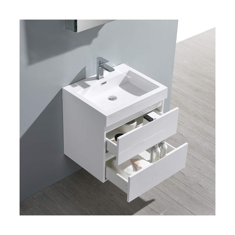 Valencia 24" Wall Mounted Single Basin Vanity Set with Cabinet, Acrylic Vanity Top, and Medicine Cabinet - image 14