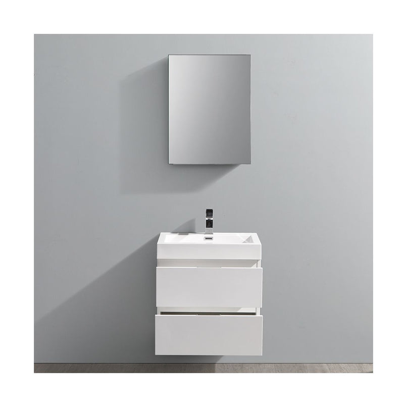 Valencia 24" Wall Mounted Single Basin Vanity Set with Cabinet, Acrylic Vanity Top, and Medicine Cabinet - image 13