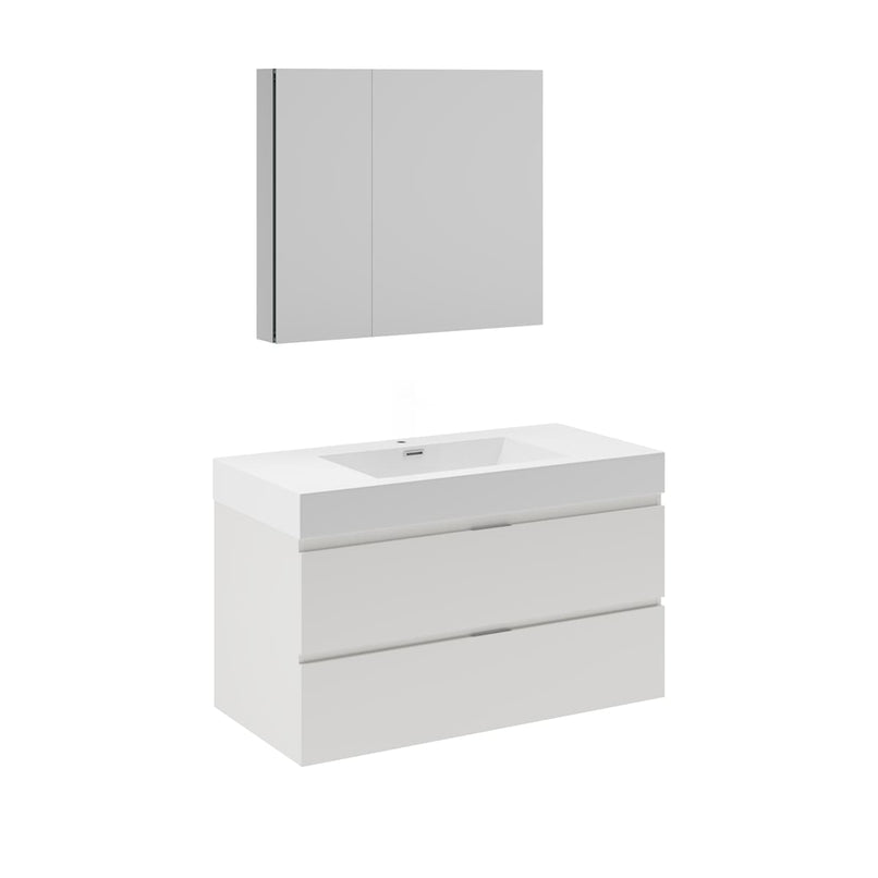 Valencia 40" Wall Mounted Single Basin Vanity Set with Cabinet, Acrylic Vanity Top, and Medicine Cabinet - image 2