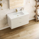Valencia 40" Wall Mounted Single Basin Vanity Set with Cabinet, Acrylic Vanity Top, and Medicine Cabinet - image 4