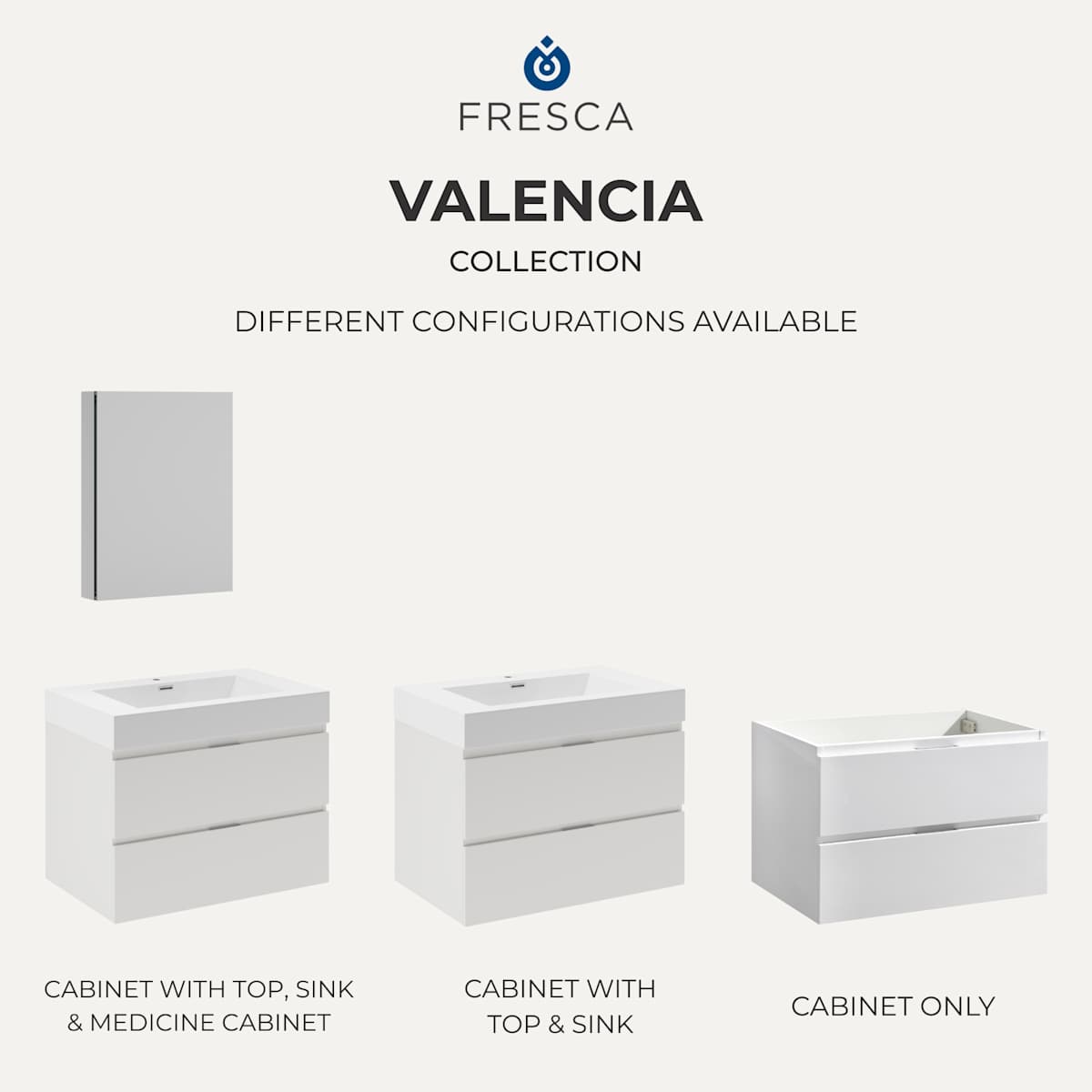 Valencia 40" Wall Mounted Single Basin Vanity Set with Cabinet, Acrylic Vanity Top, and Medicine Cabinet - image 8
