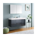 Valencia 48" Wall Mounted Double Basin Vanity Set with Cabinet, Acrylic Vanity Top, and Medicine Cabinet - image 2