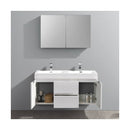 Valencia 48" Wall Mounted Double Basin Vanity Set with Cabinet, Acrylic Vanity Top, and Medicine Cabinet - image 12