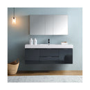 Valencia 60" Wall Mounted Single Basin Vanity Set with Cabinet, Acrylic Vanity Top, and Medicine Cabinet - image 3