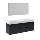 Valencia 60" Wall Mounted Double Basin Vanity Set with Cabinet, Acrylic Vanity Top, and Medicine Cabinet - image 2