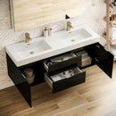 Valencia 60" Wall Mounted Double Basin Vanity Set with Cabinet, Acrylic Vanity Top, and Medicine Cabinet - image 3