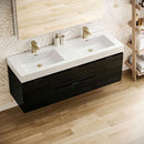 Valencia 60" Wall Mounted Double Basin Vanity Set with Cabinet, Acrylic Vanity Top, and Medicine Cabinet - image 4