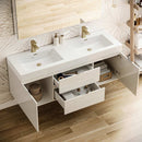 Valencia 60" Wall Mounted Double Basin Vanity Set with Cabinet, Acrylic Vanity Top, and Medicine Cabinet - image 12