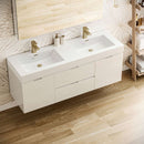 Valencia 60" Wall Mounted Double Basin Vanity Set with Cabinet, Acrylic Vanity Top, and Medicine Cabinet - image 13