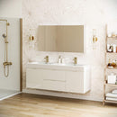 Valencia 60" Wall Mounted Double Basin Vanity Set with Cabinet, Acrylic Vanity Top, and Medicine Cabinet - image 14