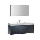 Valencia 60" Wall Mounted Single Basin Vanity Set with Cabinet, Acrylic Vanity Top, and Medicine Cabinet - image 1