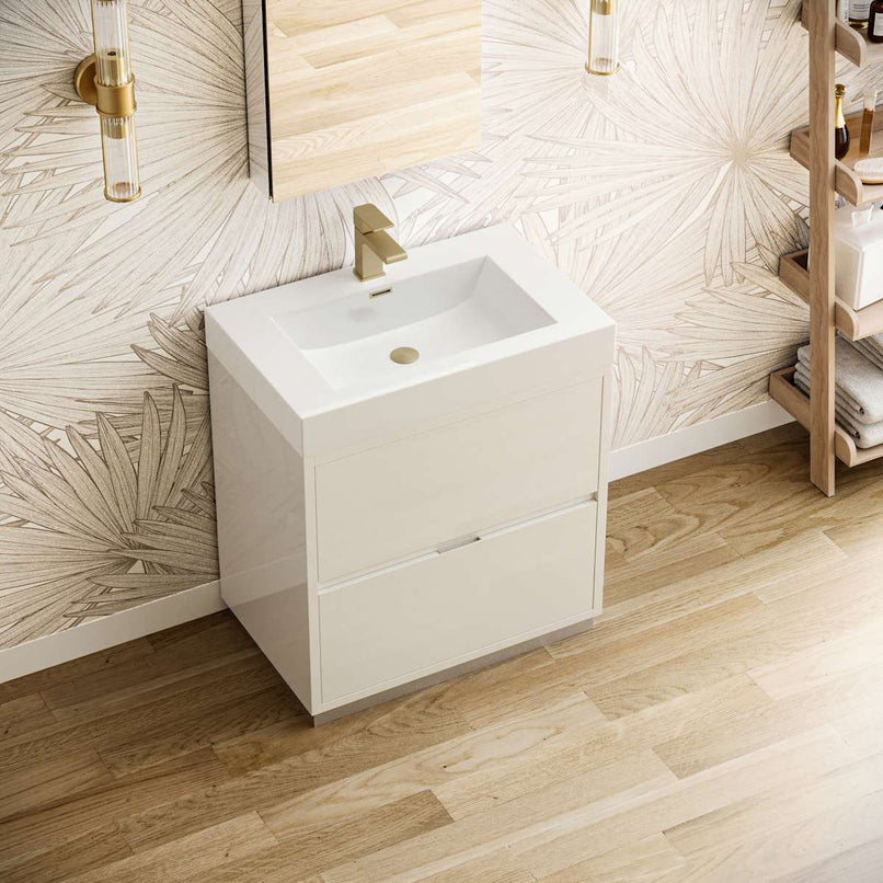 Valencia 30" Free Standing Single Basin Vanity Set with Cabinet, Acrylic Vanity Top, and Medicine Cabinet - image 4