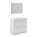 Valencia 36" Free Standing Single Basin Vanity Set with Cabinet, Acrylic Vanity Top, and Medicine Cabinet - image 2