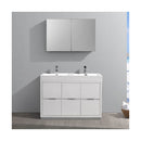 Valencia 48" Free Standing Double Basin Vanity Set with Cabinet, Acrylic Vanity Top, and Medicine Cabinet - image 11