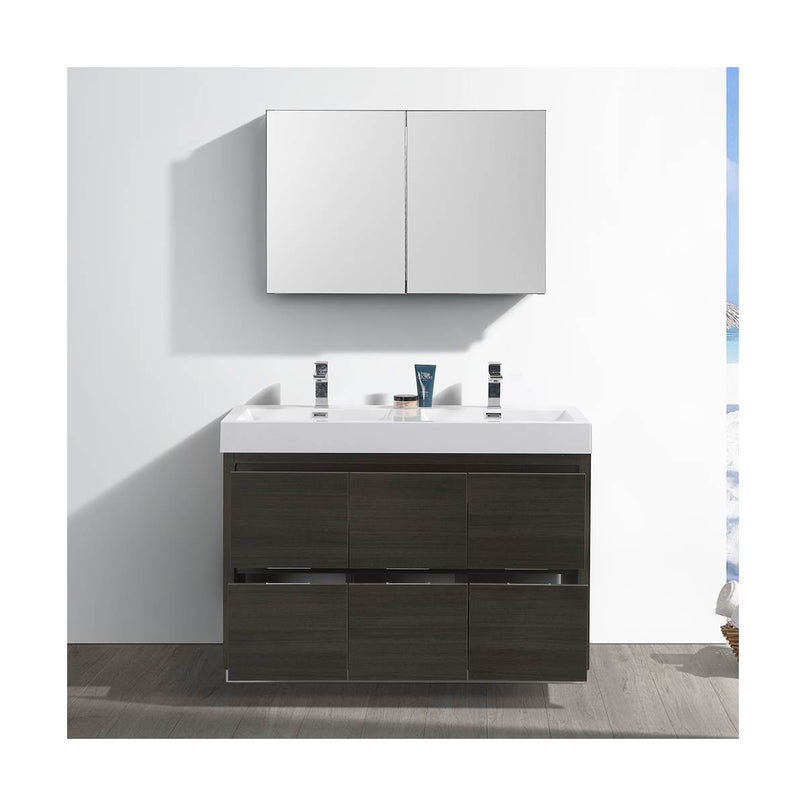 Valencia 48" Free Standing Double Basin Vanity Set with Cabinet, Acrylic Vanity Top, and Medicine Cabinet - image 8
