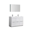 Valencia 48" Free Standing Double Basin Vanity Set with Cabinet, Acrylic Vanity Top, and Medicine Cabinet - image 1